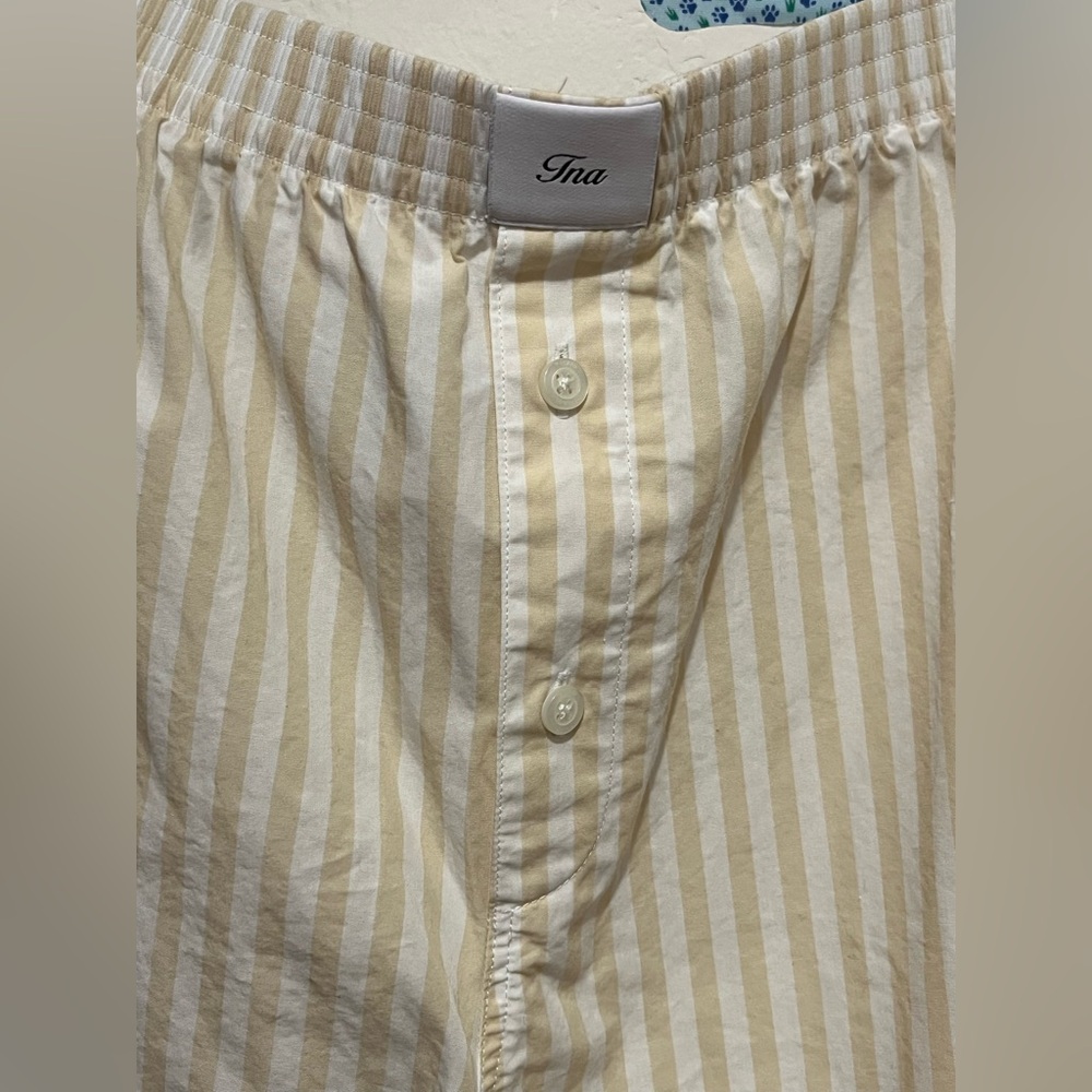 TNA Aritzia Yellow Striped Shorts Large